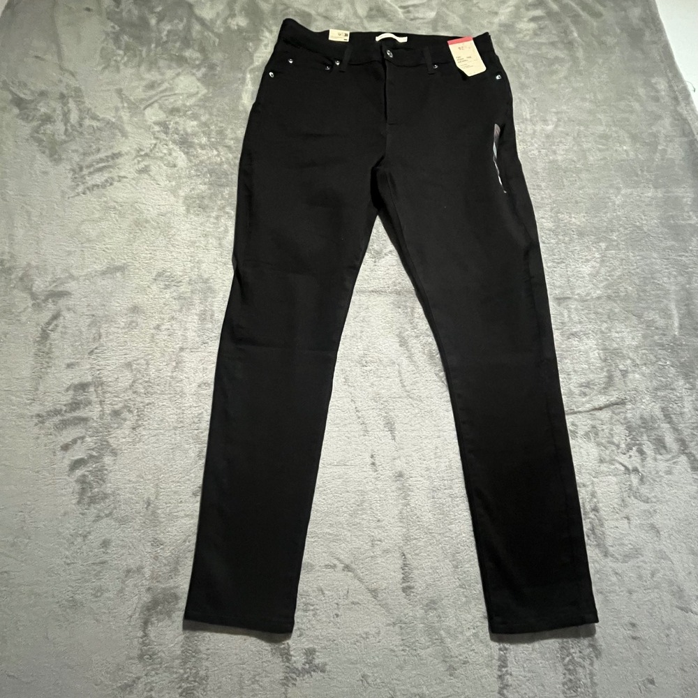 Levis 721 High Rise Skinny Jeans Womens 34 Black Stretch Denim 18882-0024